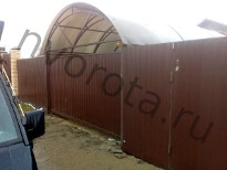 Откатные ворота с фундаментом на винтовых сваях