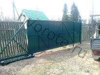 Откатные ворота с фундаментом на винтовых сваях